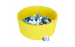 Детский сухой бассейн Kampfer Pretty Bubble (Желтый + 100 шаров голубой/серый/жемчужный/прозрачный)
