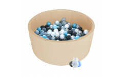 Детский сухой бассейн Kampfer Pretty Bubble (Бежевый + 200 шаров голубой/серый/жемчужный/прозрачный)