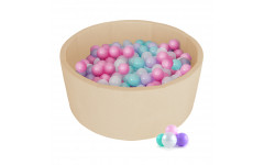 Детский сухой бассейн Kampfer Pretty Bubble (Бежевый + 300 шаров розовый/мятный/жемчужный/сиреневый)
