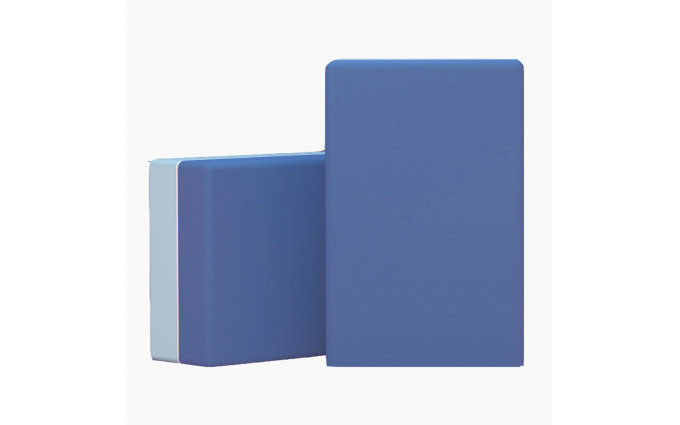 Блок для йоги и фитнеса UNIX Fit (200 г) 23 х 15 х 7 см, 1 шт, голубой (2 оттенка)